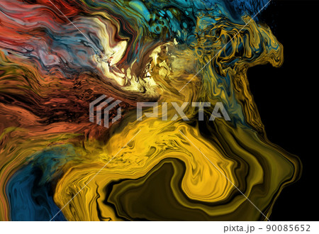 Modern colorful flow background on black. Wave Liquid shape in color banner. Modern colorful flow background on black. Wave Liquid shape in color banner. 90085652