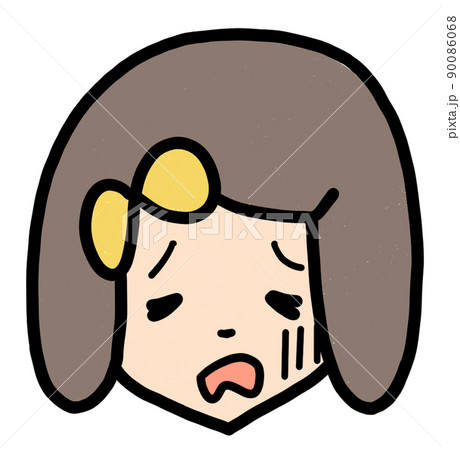 女の子の表情アイコン（落ち込む） 90086068