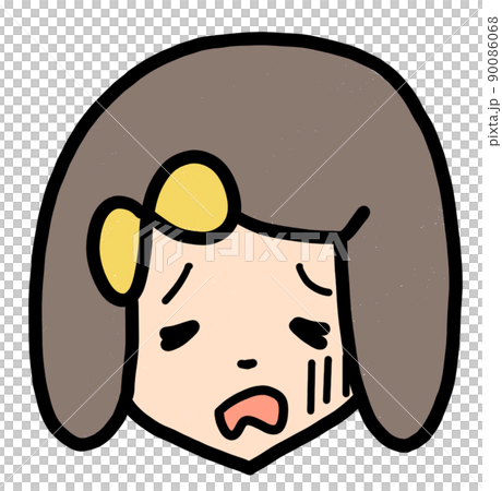 女の子の表情アイコン（落ち込む） 90086068