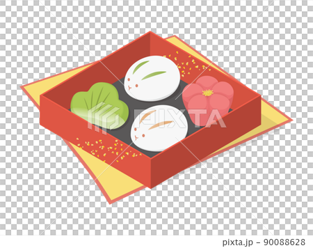 うさぎの正月和菓子のイラスト 90088628