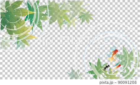 和風　夏　金魚　背景 90091208