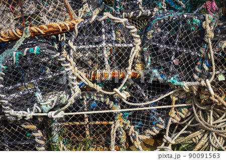 Fishing traps closeup view Fishing traps closeup view 90091563