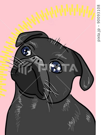 パグ 犬 動物 ペット 背景 壁紙のイラスト素材