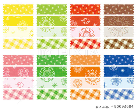 ひまわりの花 パターン柄のテープセット ひまわりの花 パターン柄のテープセット 90093684