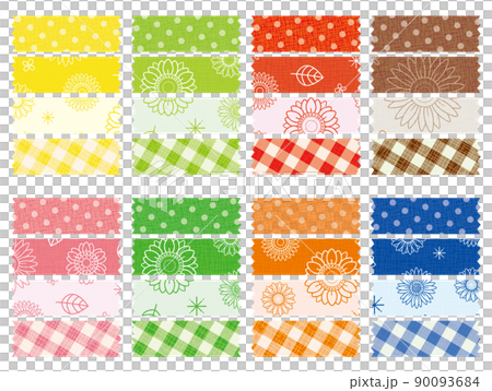 ひまわりの花 パターン柄のテープセット ひまわりの花 パターン柄のテープセット 90093684