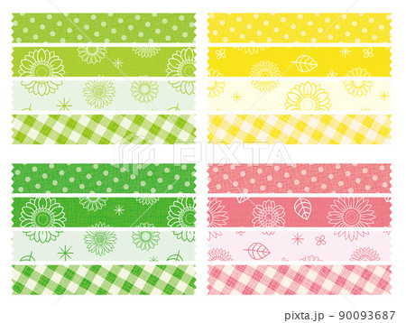 ひまわりの花 パターン柄のテープセット 90093687