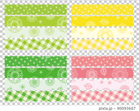 ひまわりの花 パターン柄のテープセット 90093687