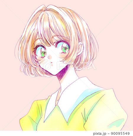 ボブカットの女性のイラスト素材