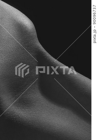 Detailed texture of human female skin. Close up part of woman's body. Skincare, bodycare, healthcare, hygiene and medicine concept. Macro photography Detailed texture of human female skin. Close up part of woman's body. Skincare, bodycare, healthcare, hygiene and medicine concept. Macro photography 90096737
