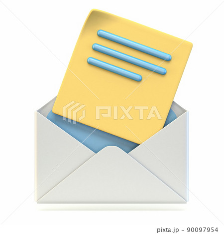 Mail icon opened envelope 3D 90097954