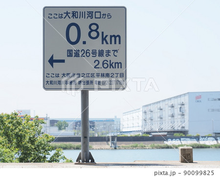 大和川　河川距離標　0.8km 90099825
