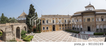 Royal Alcazar of Seville, a walled palatial complex built in different historical stages. 90100289