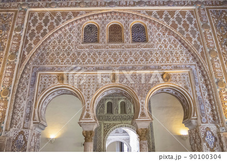 Royal Alcazar of Seville, a walled palatial complex built in different historical stages. 90100304