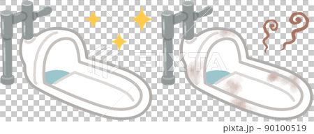 Clean Japanese style toilet and dirty Japanese style toilet 90100519
