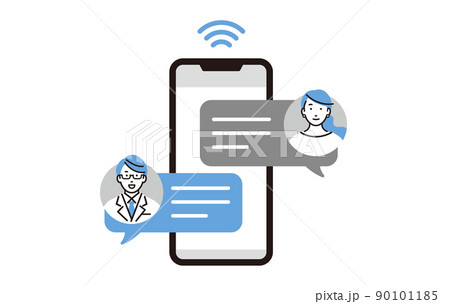 男性のドクターとスマホでオンライン診療 男性のドクターとスマホでオンライン診療 90101185