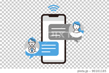 男性のドクターとスマホでオンライン診療 男性のドクターとスマホでオンライン診療 90101185
