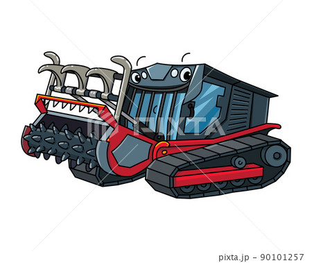 Funny mulcher car with eyes illustration for kids Funny mulcher car with eyes illustration for kids 90101257