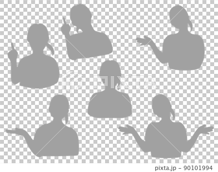 Silhouette female illustration gray Easy-to-use gesture set Silhouette female illustration gray Easy-to-use gesture set 90101994