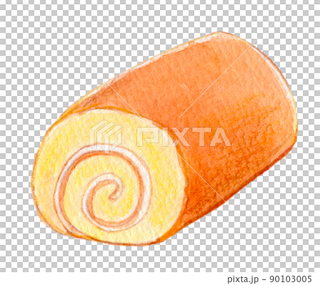 Roll cake watercolor illustration 90103005
