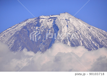 富士山　朝霧　望遠 90103718