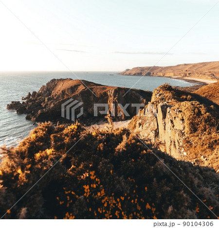 The Bay of Ecalgrain at the end of the day in France The Bay of Ecalgrain at the end of the day in France 90104306