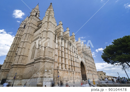 The gothic Cathedral La Seu at Palma de Mallorca islands, Spain 90104478