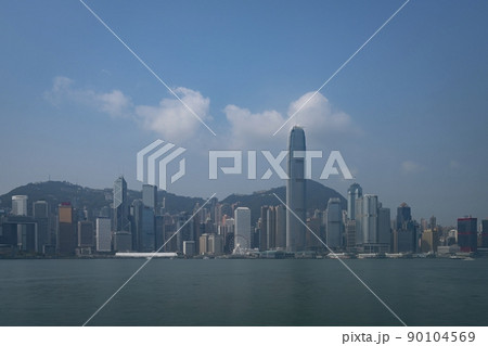 panoramic view of victoria harbor in Hong Kong,China. 90104569