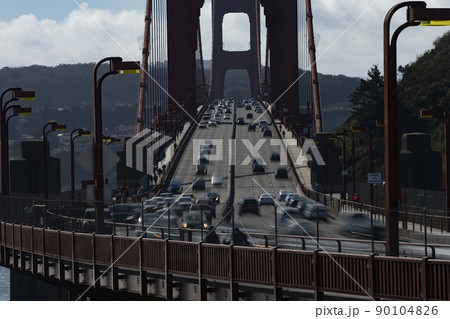 The cars traffic over the Golden Gate in San Francisco, CA, USA The cars traffic over the Golden Gate in San Francisco, CA, USA 90104826
