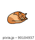 Sleeping cat color line icon. Pictogram for web page 90104937