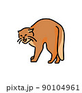 Standing angry cat color line icon. Pictogram for web page 90104961