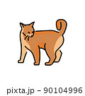 Playful cat standing color line icon. Pictogram for web page 90104996