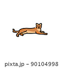 Lying happy cat color line icon. Pictogram for web page 90104998