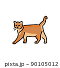 Happy cat standing color line icon. Pictogram for web page 90105012