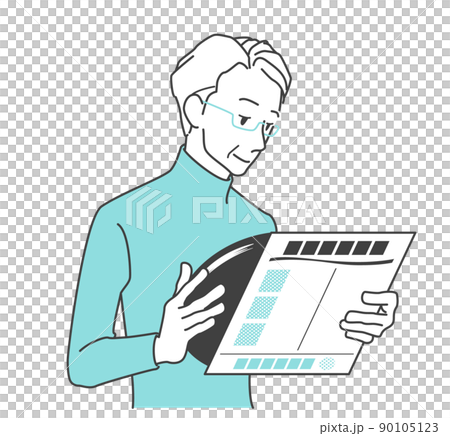 ジャケットからレコードを出す男性 - 趣味・アナログ 90105123