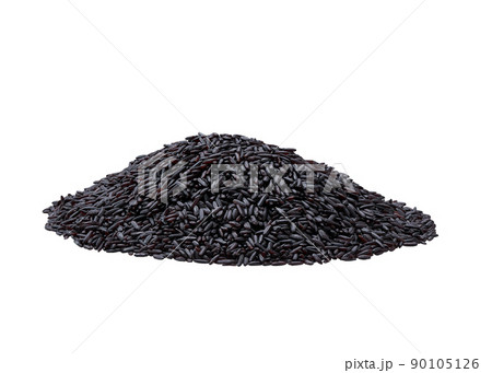 Pile of black rice isolated on white background. 90105126