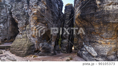 Rock in Sandstone Mountains The Tisa Rocks, Tisa Walls - Tiske steny, Czech republic 90105373