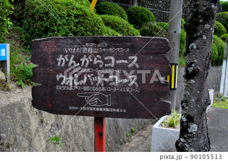 池田市五月山公園のいけだ五月山ウォーキングコース がんがらコースとウォンバットコースを示す行先表示板 池田市五月山公園のいけだ五月山ウォーキングコース がんがらコースとウォンバットコースを示す行先表示板 90105513