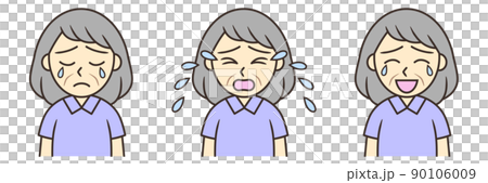 一位老婦人的哭臉,3 種模式 一位老婦人的哭臉,3 種模式 90106009