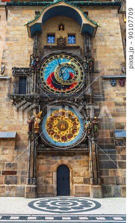 Prague astronomical clock on the Old Town Hall tower, Old Town Square, Prague, Czech republic 90107709