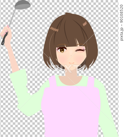 お料理主婦上半身挿絵 90108520