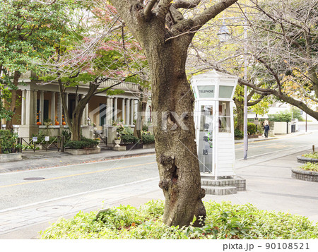 異国情緒漂う神奈川県横浜市山手の西洋館の晩秋（紅葉） 90108521