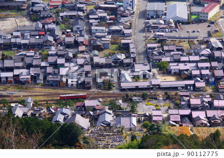 朝来市　竹田駅　山間の町　田舎の街並み　伝統的な住宅街 90112775
