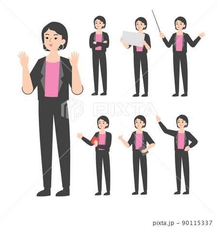 Woman seniors working in the office presenting concept 90115337