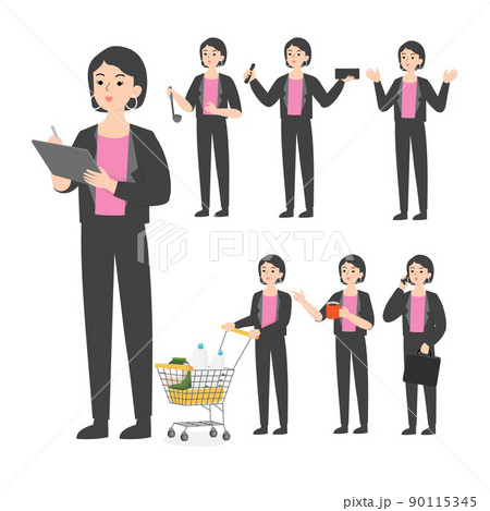 Woman seniors working in the office presenting concept 90115345