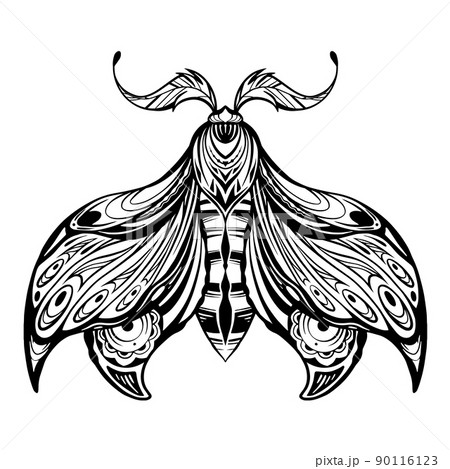 Premium Vector  Set of butterflies and moths retro tattoo style black  isolated objects on white background