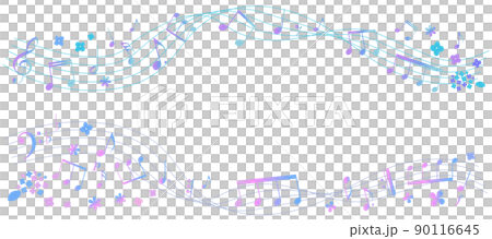 Musical score frame illustration inspired by the rainy season, staff notation background illustration, illustration of notes, rests, and musical symbols purple 90116645