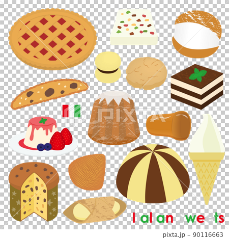 Illustration set of Italian sweets 90116663