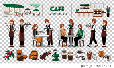 Cafe illustration set 90116784