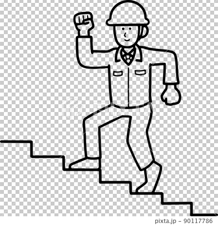 僅進行職業生涯的工人的形象插圖線條畫 僅進行職業生涯的工人的形象插圖線條畫 90117786