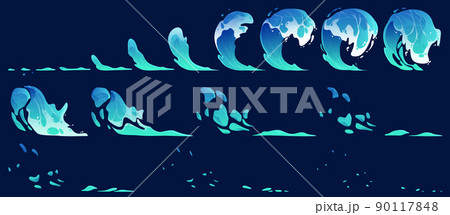 Water splash vfx animation cartoon sprite sheet 90117848